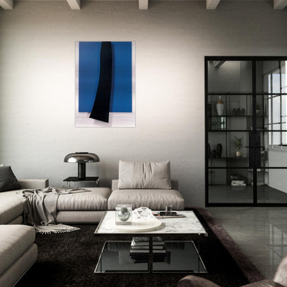 Black over Blue - Ellsworth Kelly Brushed Aluminum Print - 70x100 cm / 28x40 inches | Ellsworth Kelly Aluminum Print | Ellsworth Kelly Prints
