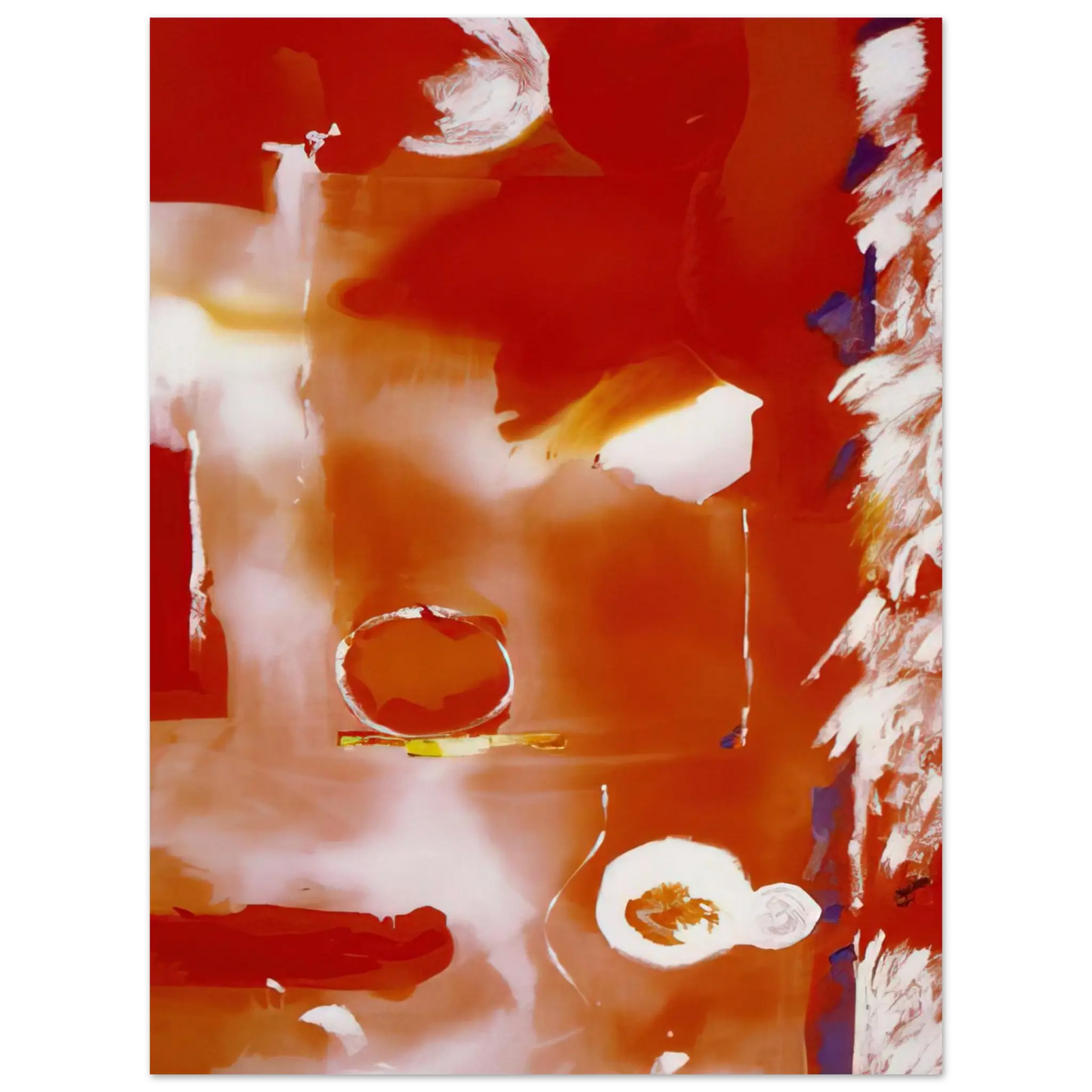 Helen Frankenthaler - Seeing the Moon on a Hot Summer Day - 1987 Wall art - 30x40 cm / 12x16 Inches - Premium Wooden Framed Poster With Fine Art Paper - White frame