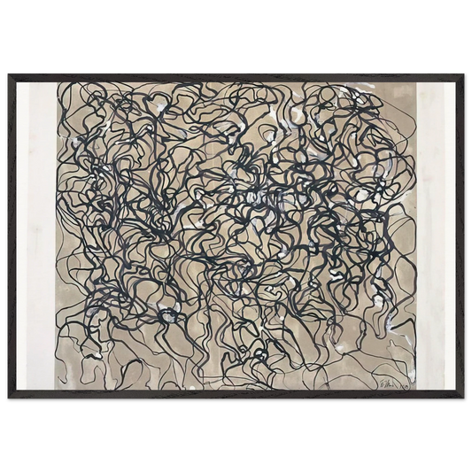 Long Letter 1 - 2009 - Brice Marden 70x100 cm / 28x40 inches Framed Art Print – Black Wooden Frame