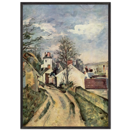 The House of Dr Gachet in Auvers - Paul Cezanne 70x100 cm / 28x40 inches Framed Art Print – Black Wooden Frame