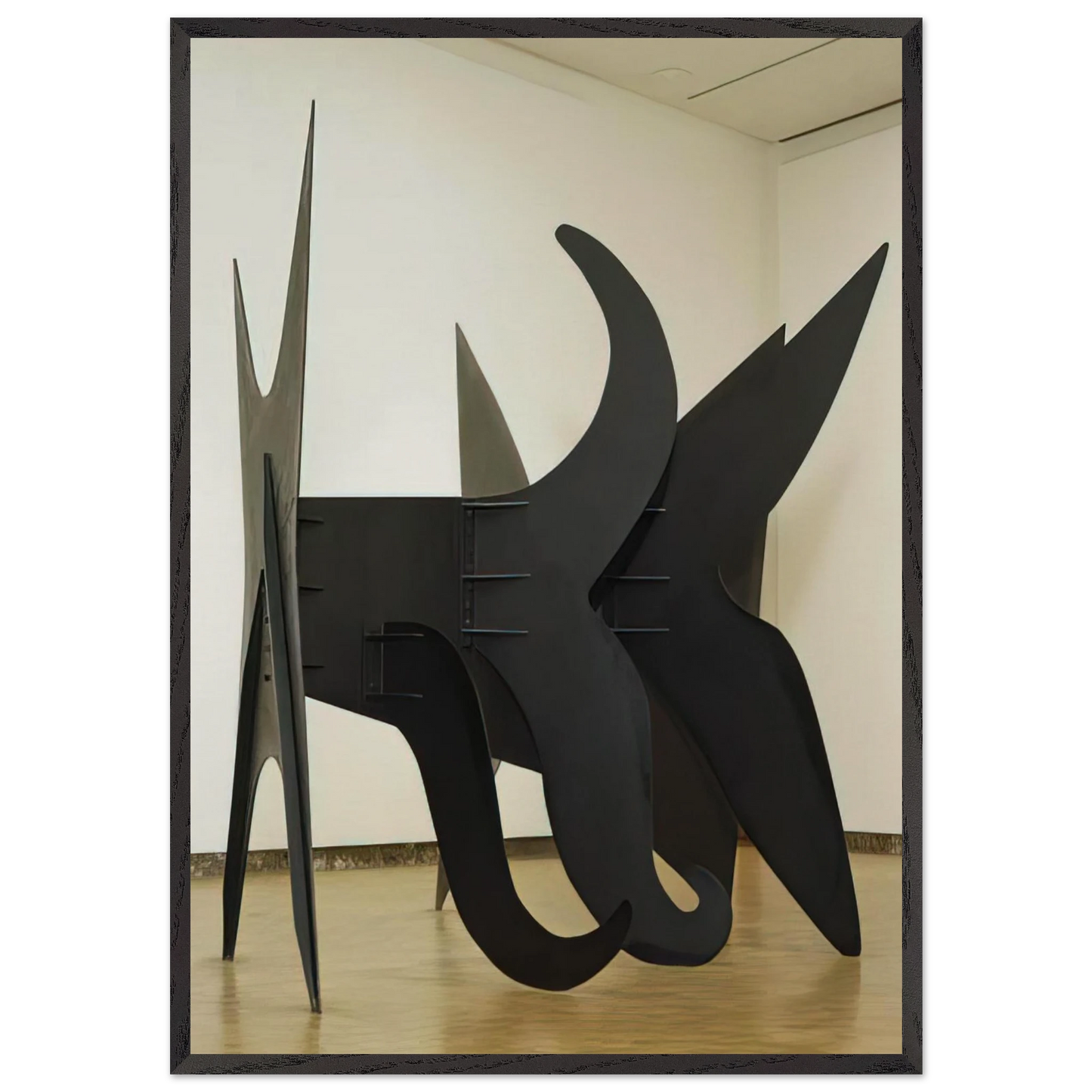 THE X AND ITS TAILS 1967 - Alexander Calder 70x100 cm / 28x40 inches Framed Art Print – Black Wooden Frame