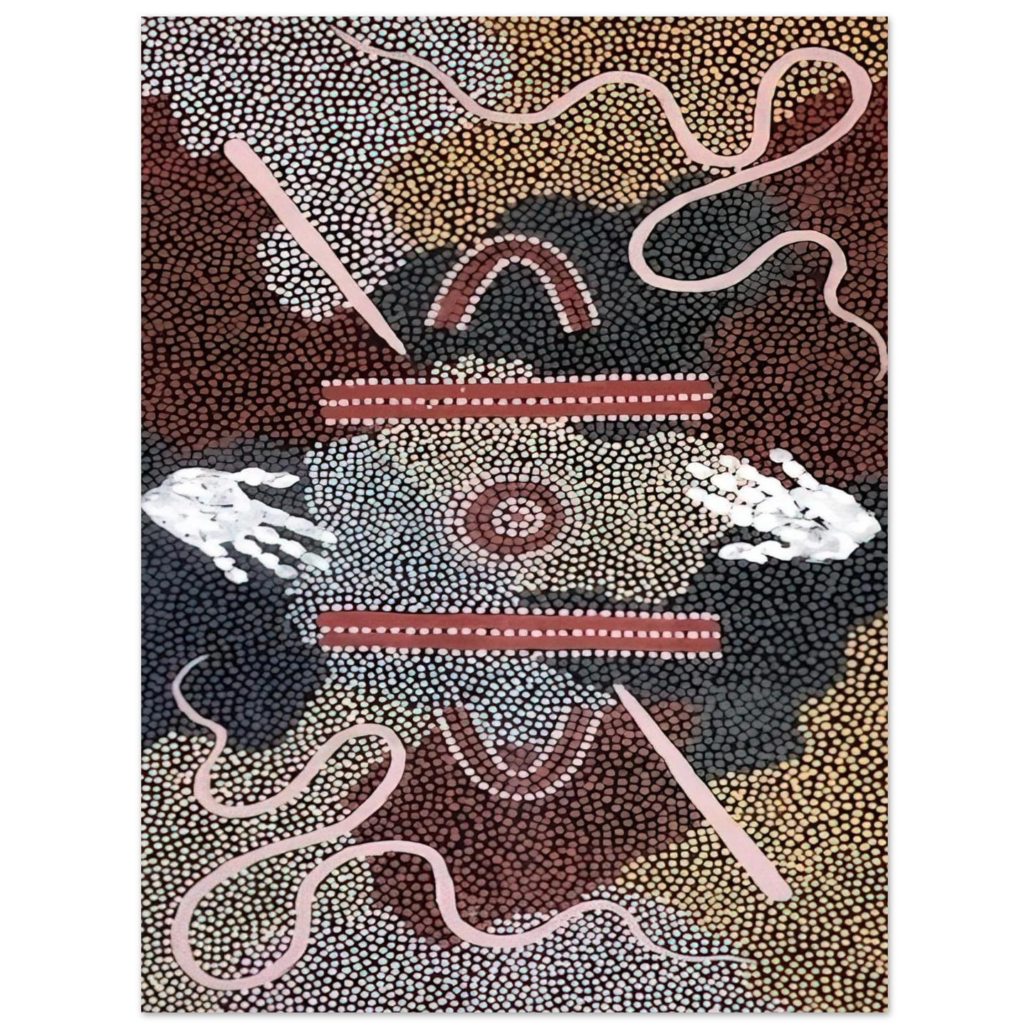 Clifford Possum Tjapaltjarri - Initiation Ceremony - 1998  75x100 cm / 30x40inches Fine Art Poster