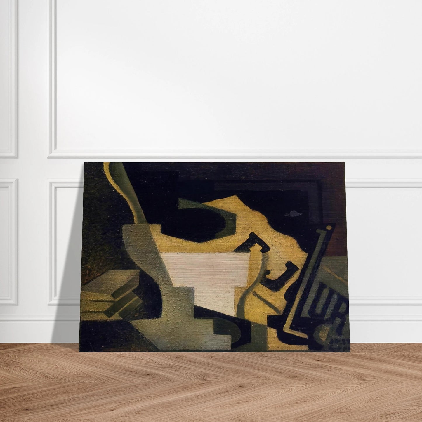 STILL LIFE WITH NEWSPAPER 1918 - Juan Gris Brushed Aluminum Print - 70x100 cm / 28x40 inches | Juan Gris Aluminum Print | Juan Gris Prints
