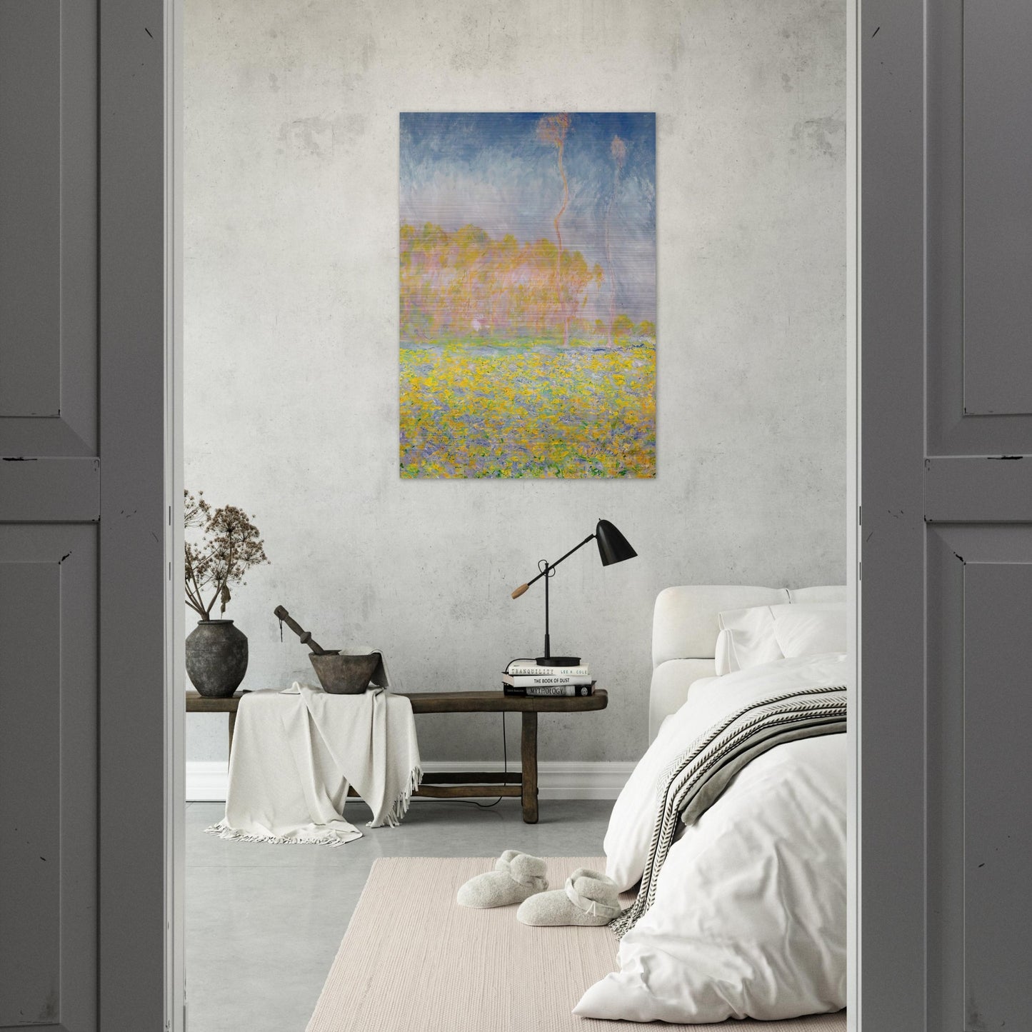 Springtime Landscape - claude monet Brushed Aluminum Print - 70x100 cm / 28x40 inches | claude monet Aluminum Print | claude monet Prints