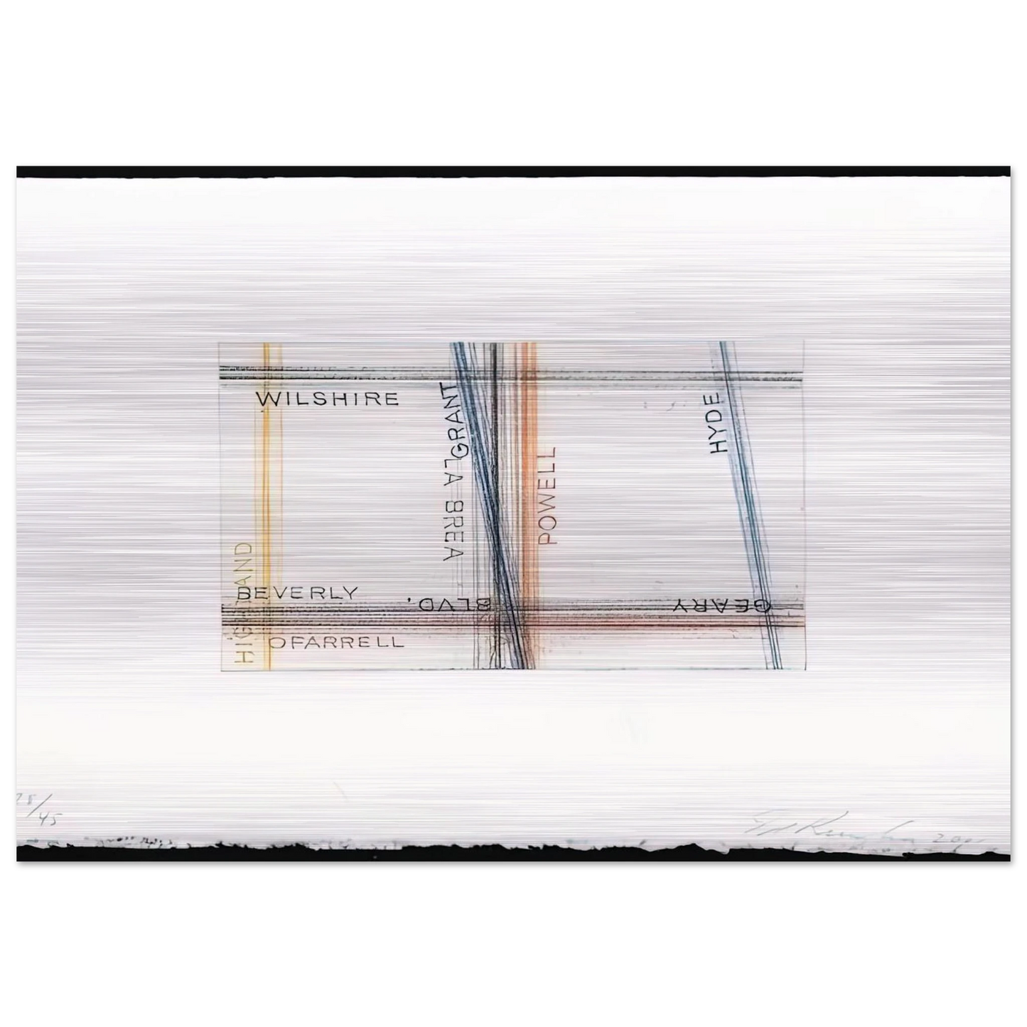 GRANT FROM LOS FRANCISCO SAN ANGELES PORTFOLIO - Edward Ruscha Brushed Aluminum Print - 70x100 cm / 28x40 inches | Edward Ruscha Aluminum Print | Edward Ruscha Prints