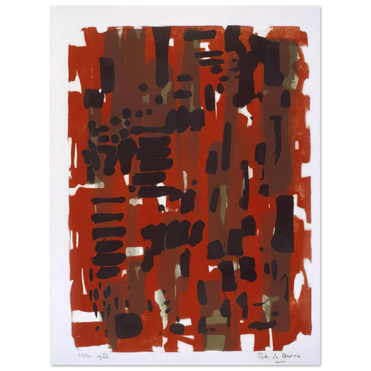 Patrick Heron - Red Garden - 1956  75x100 cm / 30x40inches Fine Art Poster