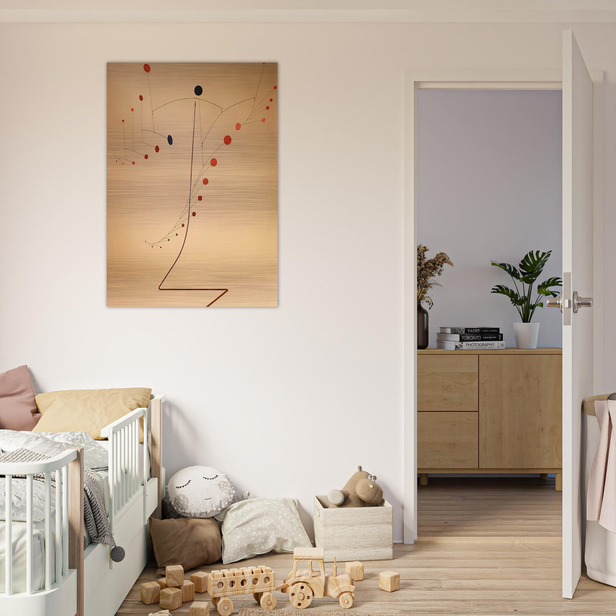 RED CASCADE 1954 - Alexander Calder Brushed Aluminum Print - 70x100 cm / 28x40 inches | Alexander Calder Aluminum Print | Alexander Calder Prints