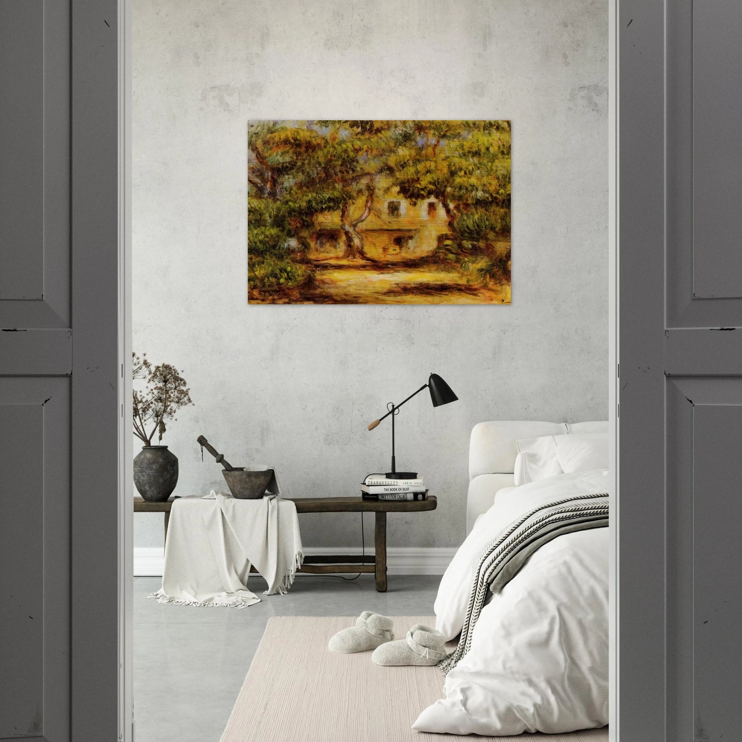 The Farm at Collettes - Pierre-Auguste Renoir Brushed Aluminum Print - 70x100 cm / 28x40 inches | Pierre-Auguste Renoir Aluminum Print | Pierre-Auguste Renoir Prints