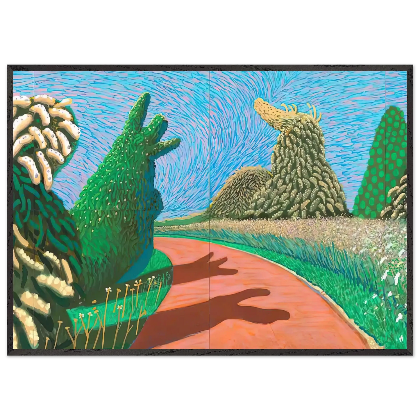 David Hockney - David Hockney Wall art - 50x50 cm / 20x20 Inches - Premium Wooden Framed Poster With Fine Art Paper - White frame