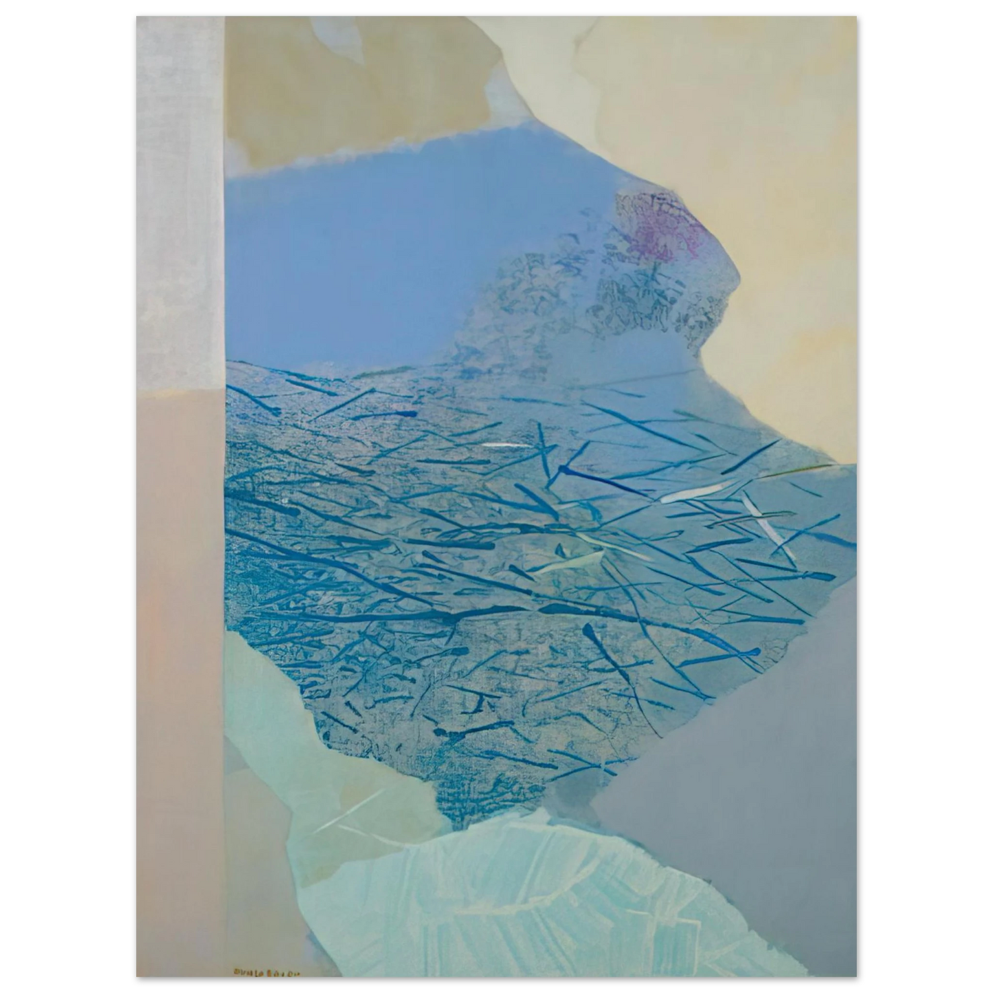 Kenzo Okada - Stream - Abstract Expressionism  75x100 cm / 30x40inches Fine Art Poster