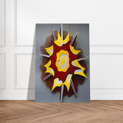 EXPLOSION I 1965 - Roy Lichtenstein Brushed Aluminum Print - 70x100 cm / 28x40 inches | Roy Lichtenstein Aluminum Print | Roy Lichtenstein Prints