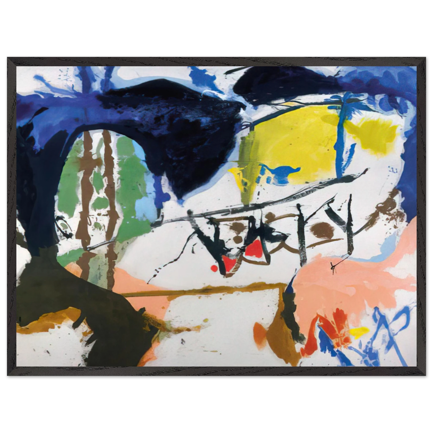 Helen Frankenthaler - Acres - 1959 Wall art - 50x70 cm / 20x28 inches - Premium Wooden Framed Poster With Fine Art Paper-canvas - Black frame