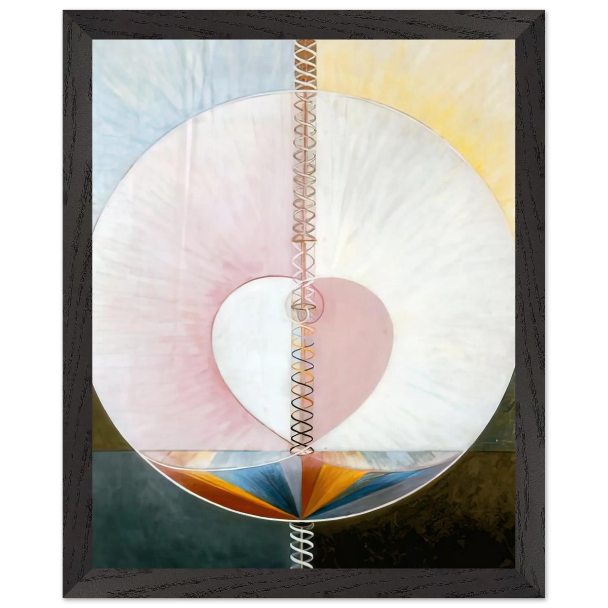 Hilma af Klint - WHAT A HUMAN BEING IS 1910 Wall art - 50x50 cm / 20x20 Inches - Premium Wooden Framed Poster With Fine Art Paper - Wood frame