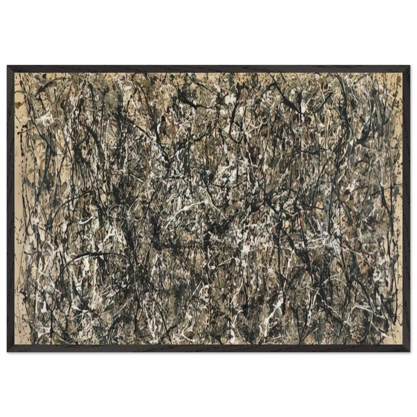 ONE NUMBER 31 1950 - Jackson Pollock 70x100 cm / 28x40 inches Framed Art Print – Black Wooden Frame