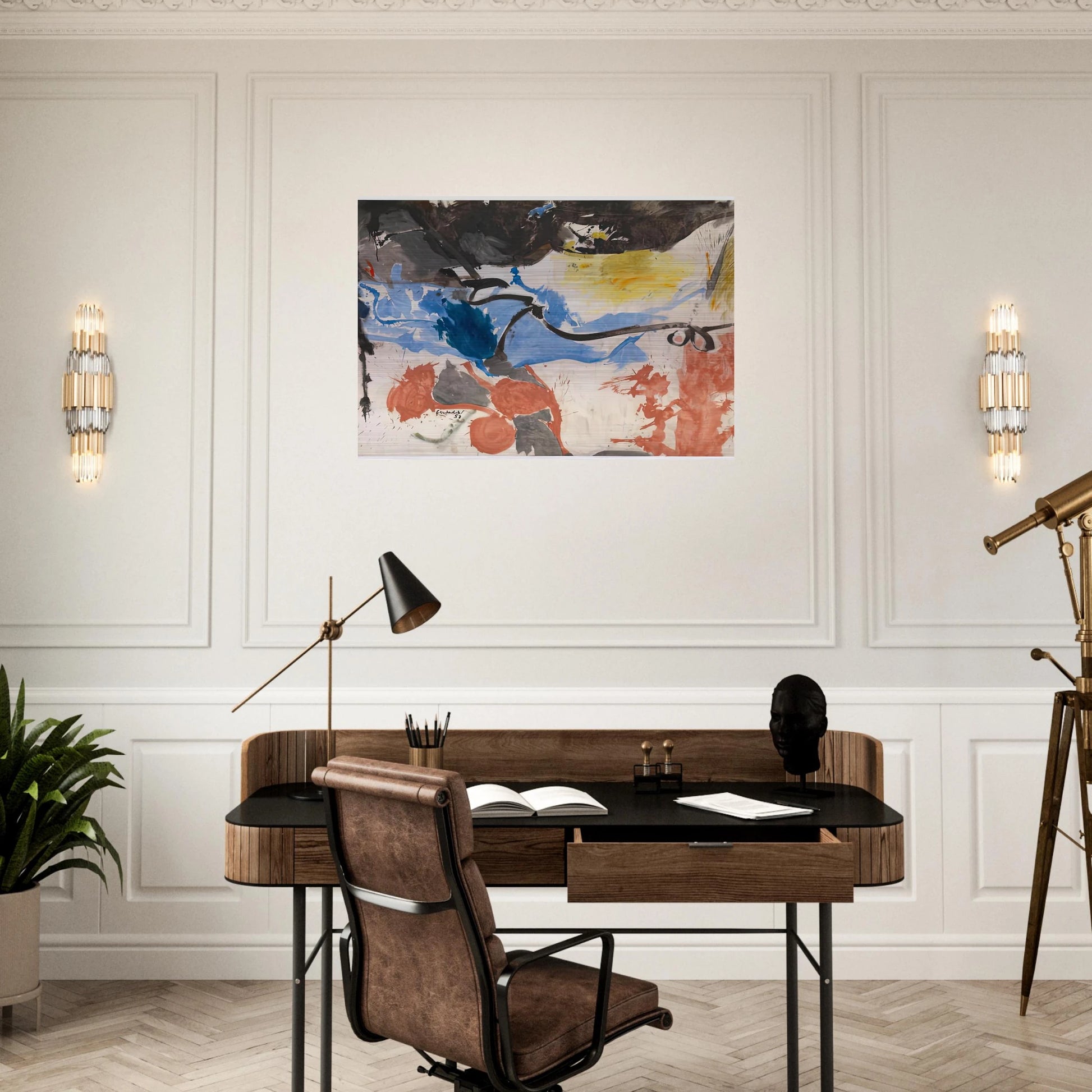 Hotel Cro-Magnon, 1958- - Helen Frankenthaler Brushed Aluminum Print - 70x100 cm / 28x40 inches | Helen Frankenthaler Aluminum Print | Helen Frankenthaler Prints