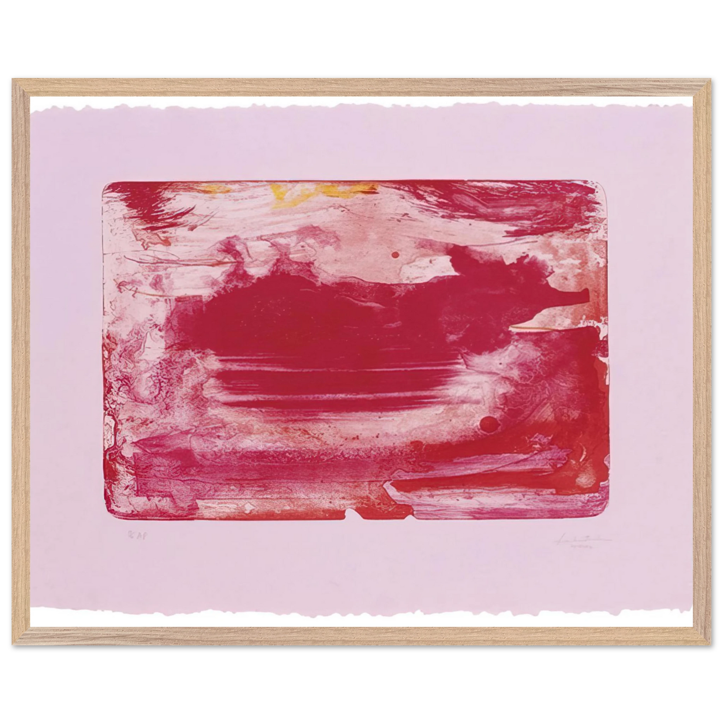Helen Frankenthaler - The Red Sea - 1982 Wall art - 60x80 cm / 24x32 inches - Premium Wooden Framed Poster With Fine Art Paper-canvas - Black frame