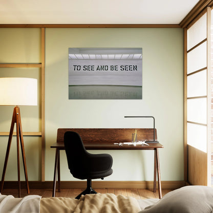 To See and Be Seen - 1972 - Lawrence Weiner Brushed Aluminum Print - 70x100 cm / 28x40 inches | Lawrence Weiner Aluminum Print | Lawrence Weiner Prints