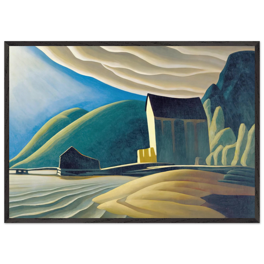 Ice House Coldwell Lake Superior - 1923 - Lawren Harris 70x100 cm / 28x40 inches Framed Art Print – Black Wooden Frame