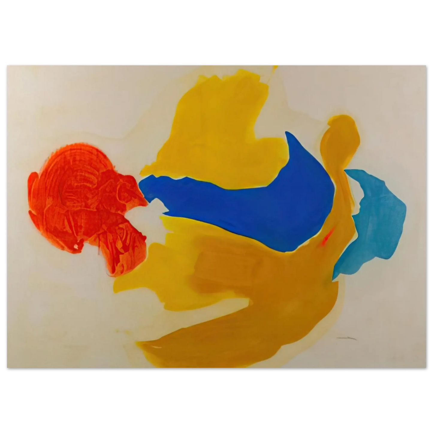 Helen Frankenthaler - Blue Jay - 1963  United States Wall art - 13x18 cm / 5x7 Inches - Premium Wooden Framed Poster With Fine Art Paper - Black frame