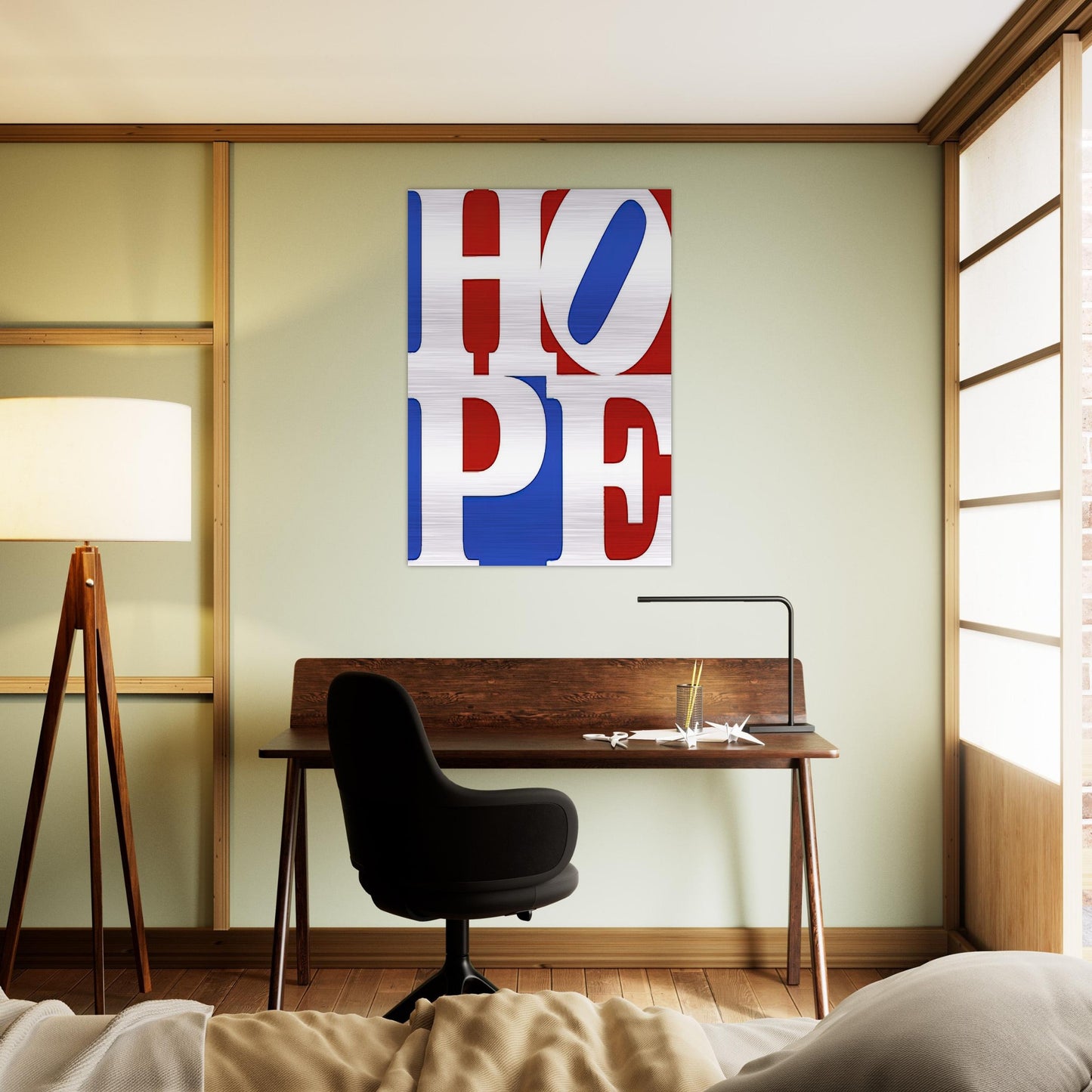 Hope - Robert Indiana Brushed Aluminum Print - 70x100 cm / 28x40 inches | Robert Indiana Aluminum Print | Robert Indiana Prints