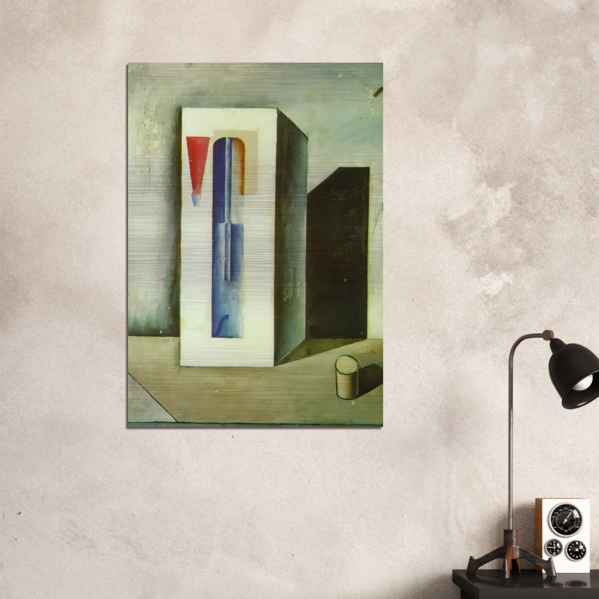 SIPHON AND SMALL BOTTLE OF RUM - Salvador Dali Brushed Aluminum Print - 70x100 cm / 28x40 inches | Salvador Dali Aluminum Print | Salvador Dali Prints