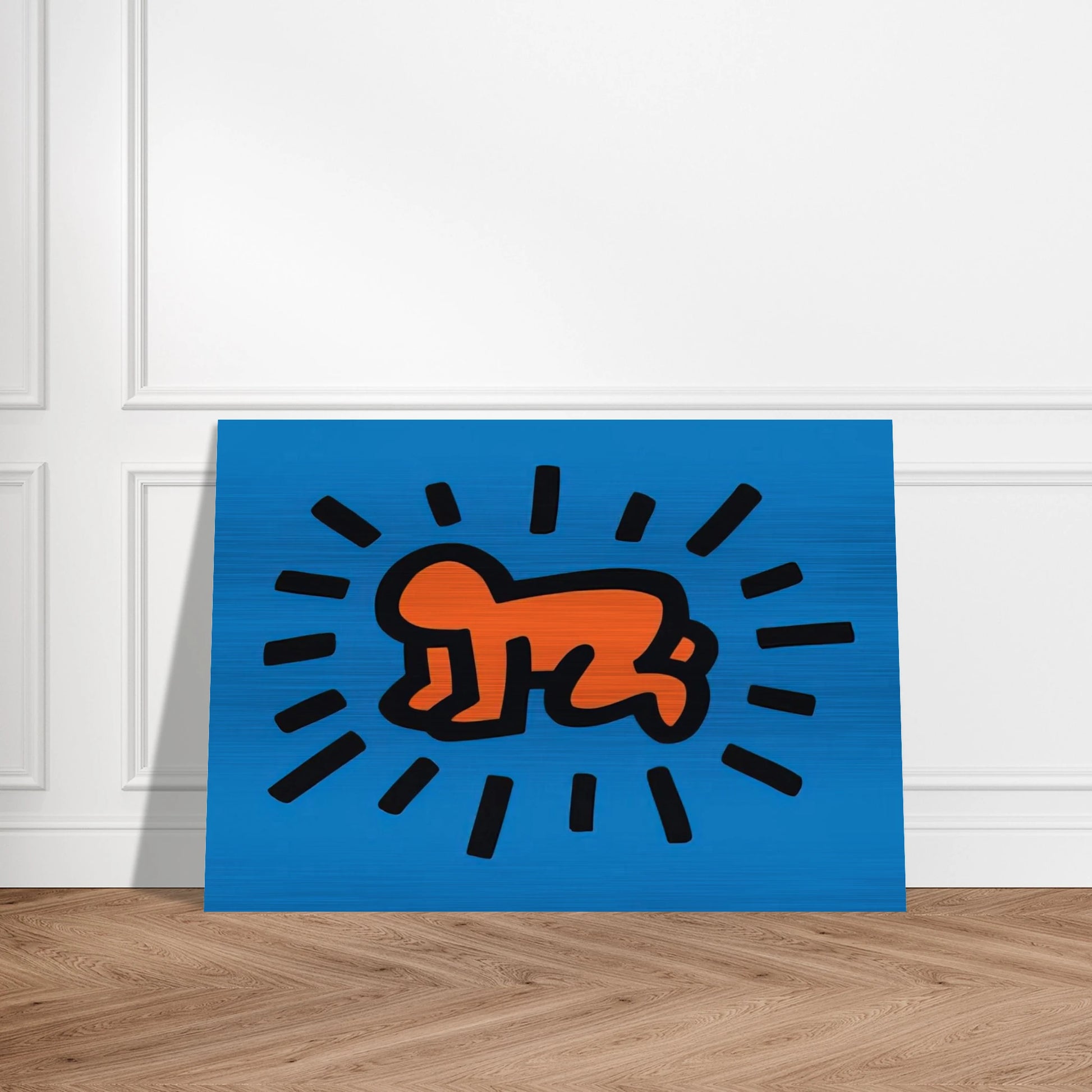 RADIANT BABY FROM ICONS SERIES 1990 - Keith Haring Brushed Aluminum Print - 70x100 cm / 28x40 inches | Keith Haring Aluminum Print | Keith Haring Prints
