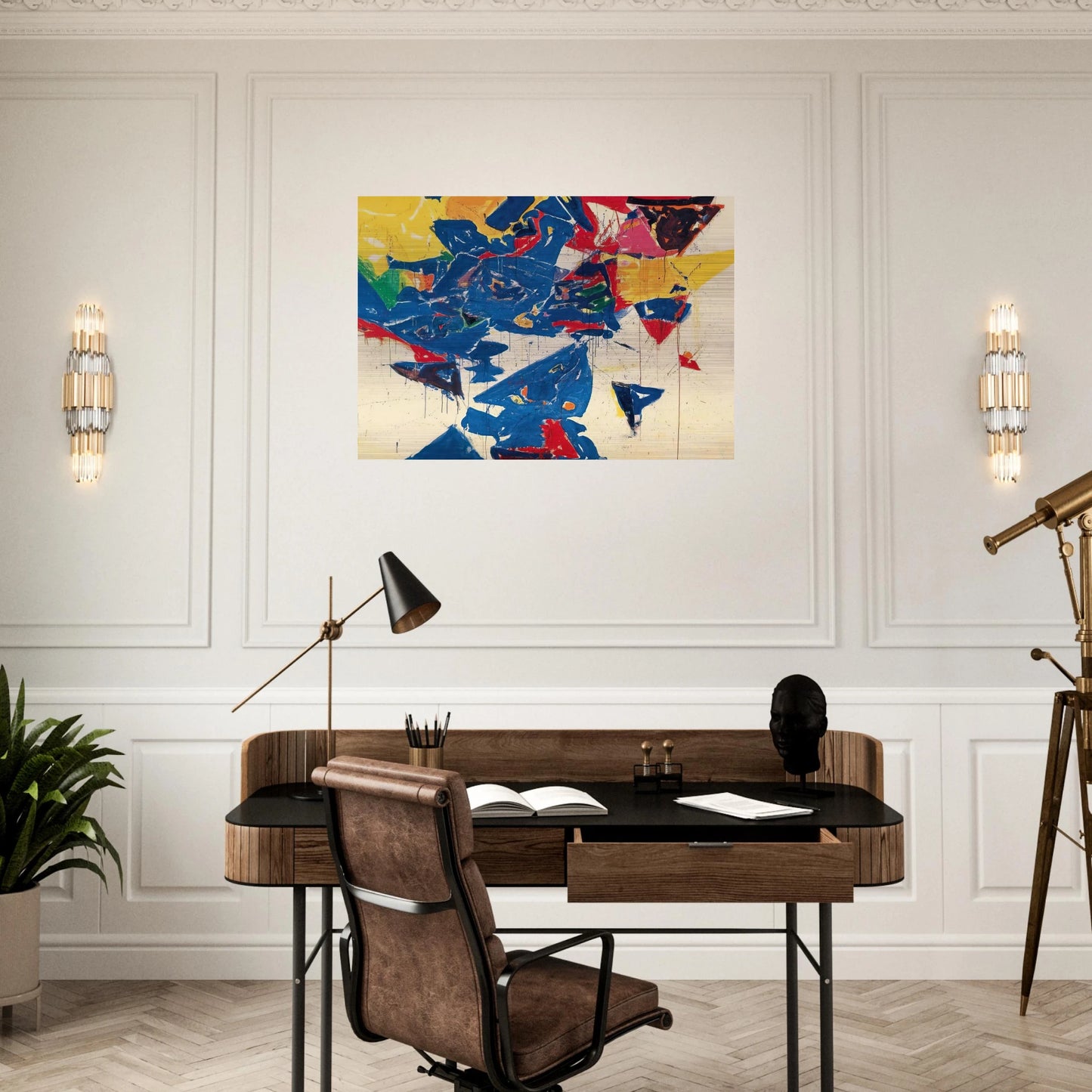 Middle Blue III - Sam Francis Brushed Aluminum Print - 70x100 cm / 28x40 inches | Sam Francis Aluminum Print | Sam Francis Prints