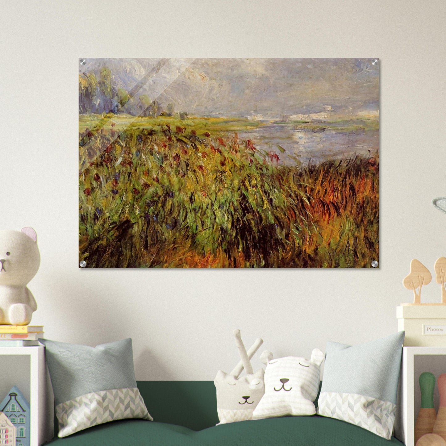Bulrushes on the Banks of the Seine - Pierre-Auguste Renoir Acrylic Print - 70x100 cm / 28x40″ inches | Pierre-Auguste Renoir Wall Art | Pierre-Auguste Renoir Prints