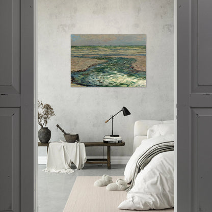 The Seacoast of Pourville, Low Tide - claude monet Brushed Aluminum Print - 70x100 cm / 28x40 inches | claude monet Aluminum Print | claude monet Prints