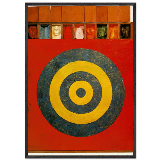 TARGET WITH PLASTER CASTS 1955 - Jasper Johns 70x100 cm / 28x40 inches Framed Art Print – Black Wooden Frame