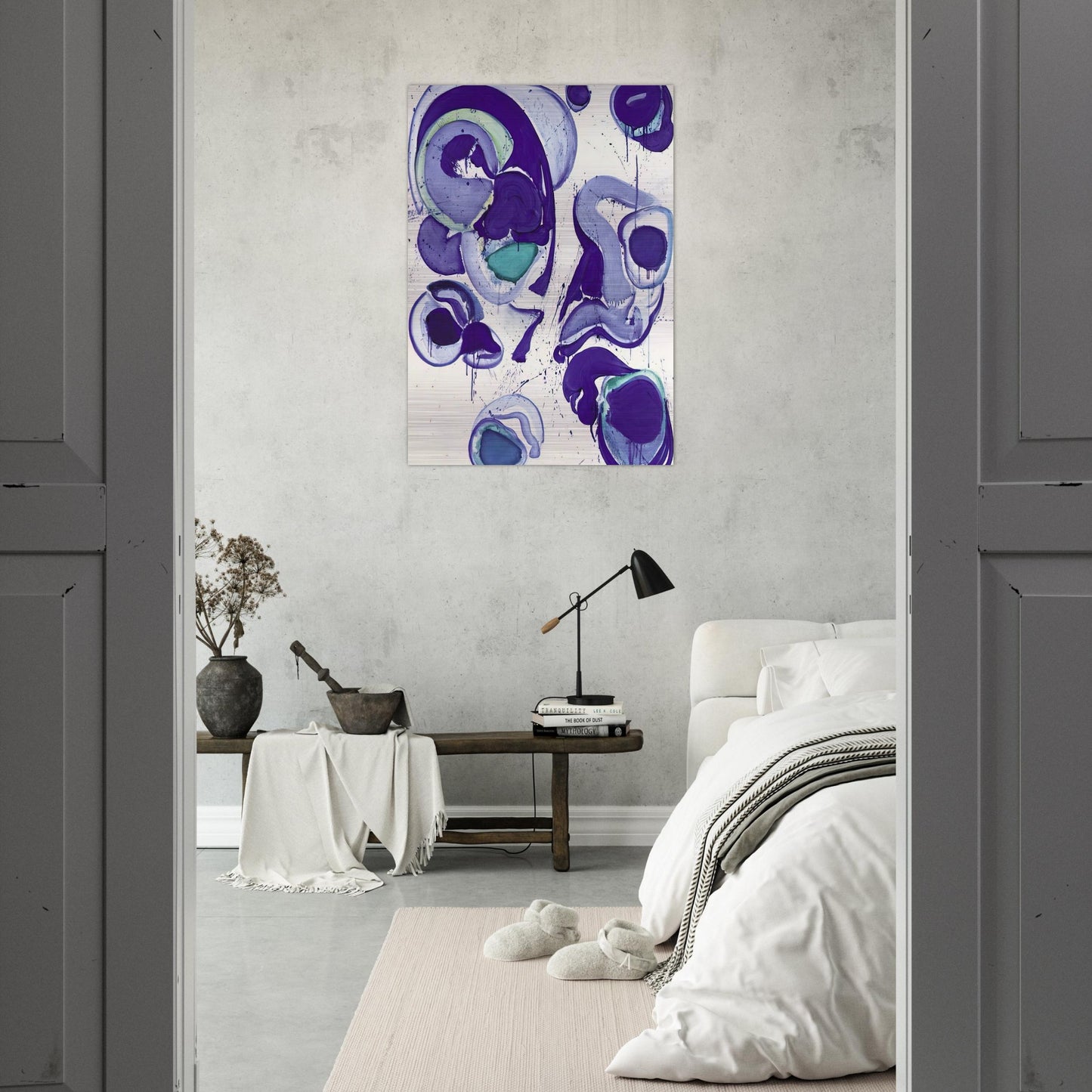 Blue - Sam Francis Brushed Aluminum Print - 70x100 cm / 28x40 inches | Sam Francis Aluminum Print | Sam Francis Prints