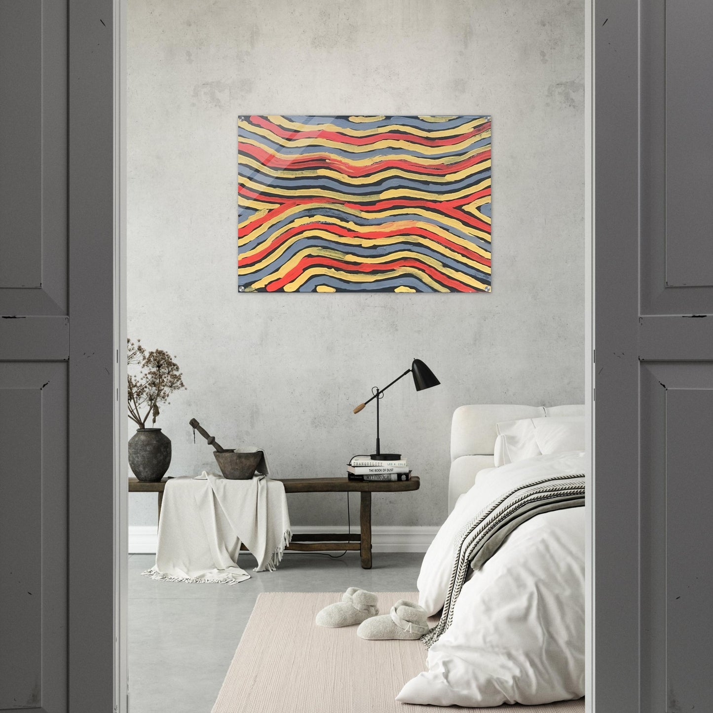 Worm Dreaming - 1997 - Clifford Possum Tjapaltjarri Acrylic Print - 70x100 cm / 28x40″ inches