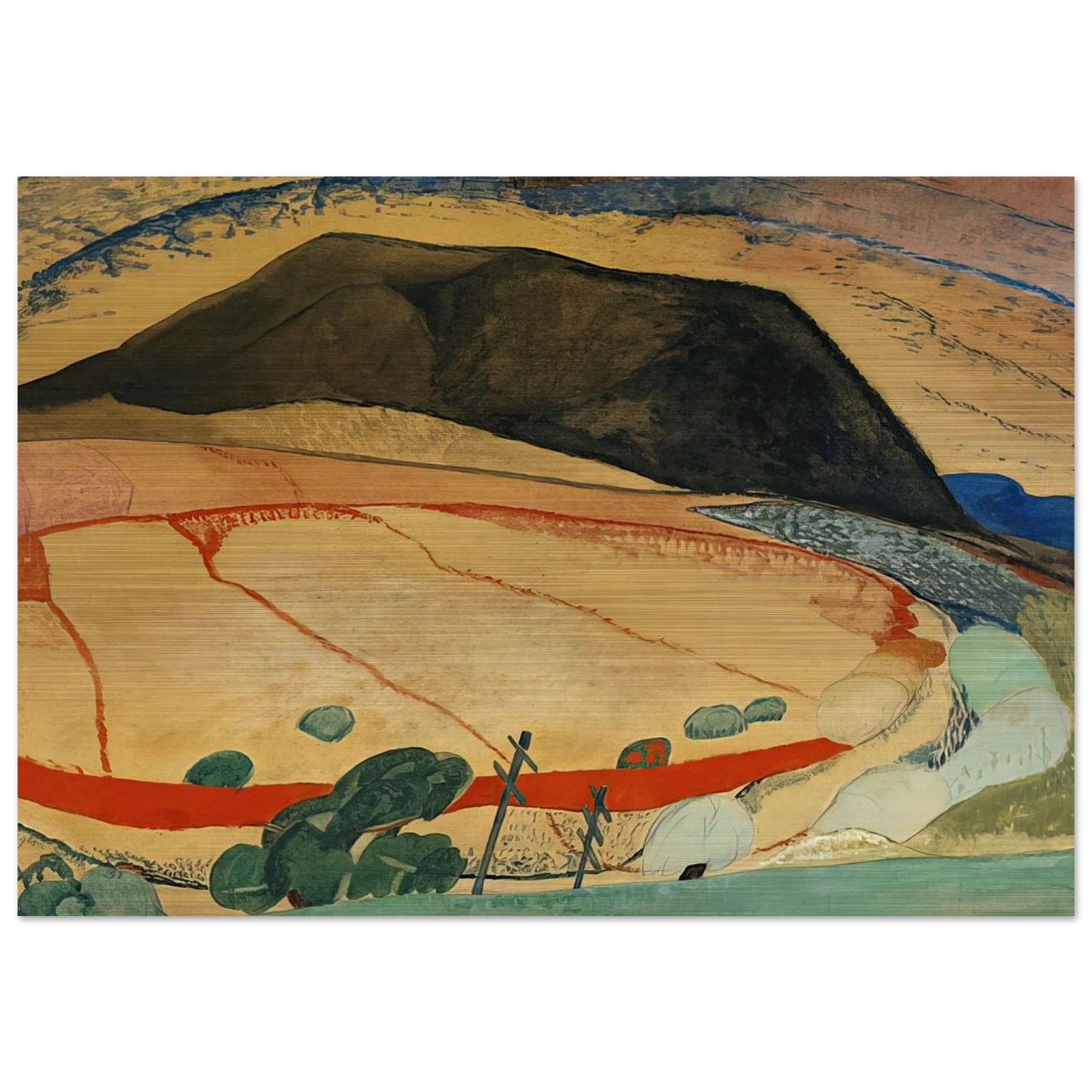 Black Mountain - 1931 - Grace Cossington Smith Brushed Aluminum Print - 70x100 cm / 28x40 inches | Grace Cossington Smith Aluminum Print | Grace Cossington Smith Prints