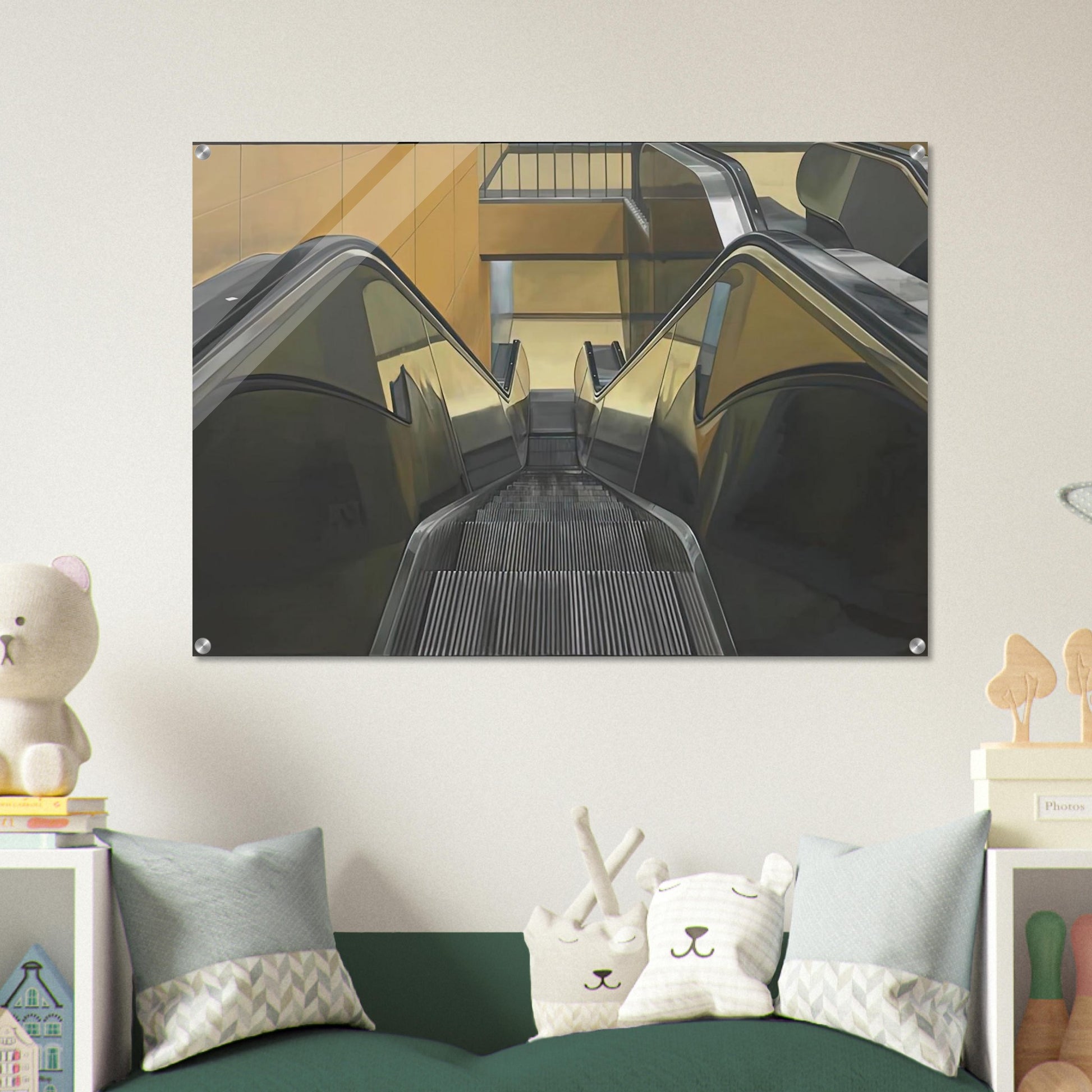 ESCALATOR 1970 - Richard Estes Acrylic Print - 70x100 cm / 28x40″ inches