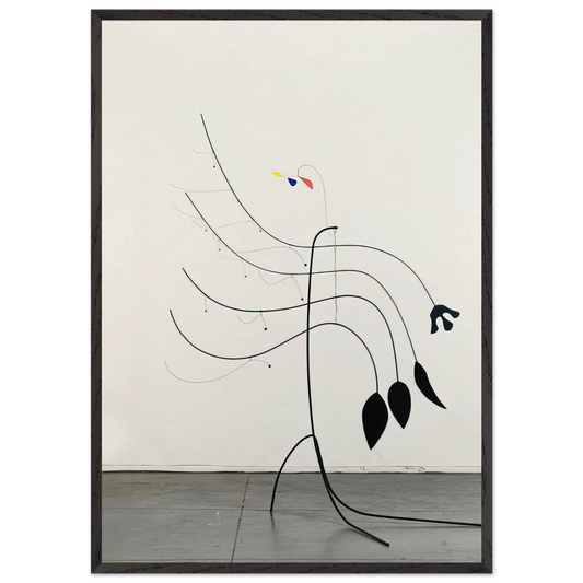 FOUR LEAVES AND THREE PETALS 1939 - Alexander Calder 70x100 cm / 28x40 inches Framed Art Print – Black Wooden Frame