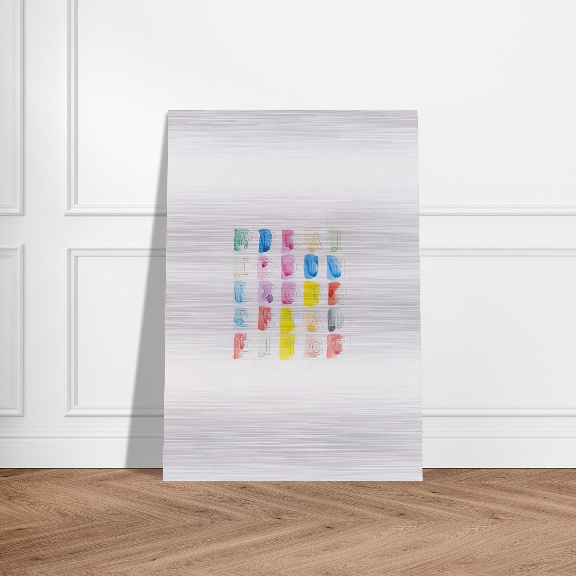 MILLENOVECENTOTTANTACINQUE 1985 - Alighiero Boetti Brushed Aluminum Print - 70x100 cm / 28x40 inches | Alighiero Boetti Aluminum Print | Alighiero Boetti Prints
