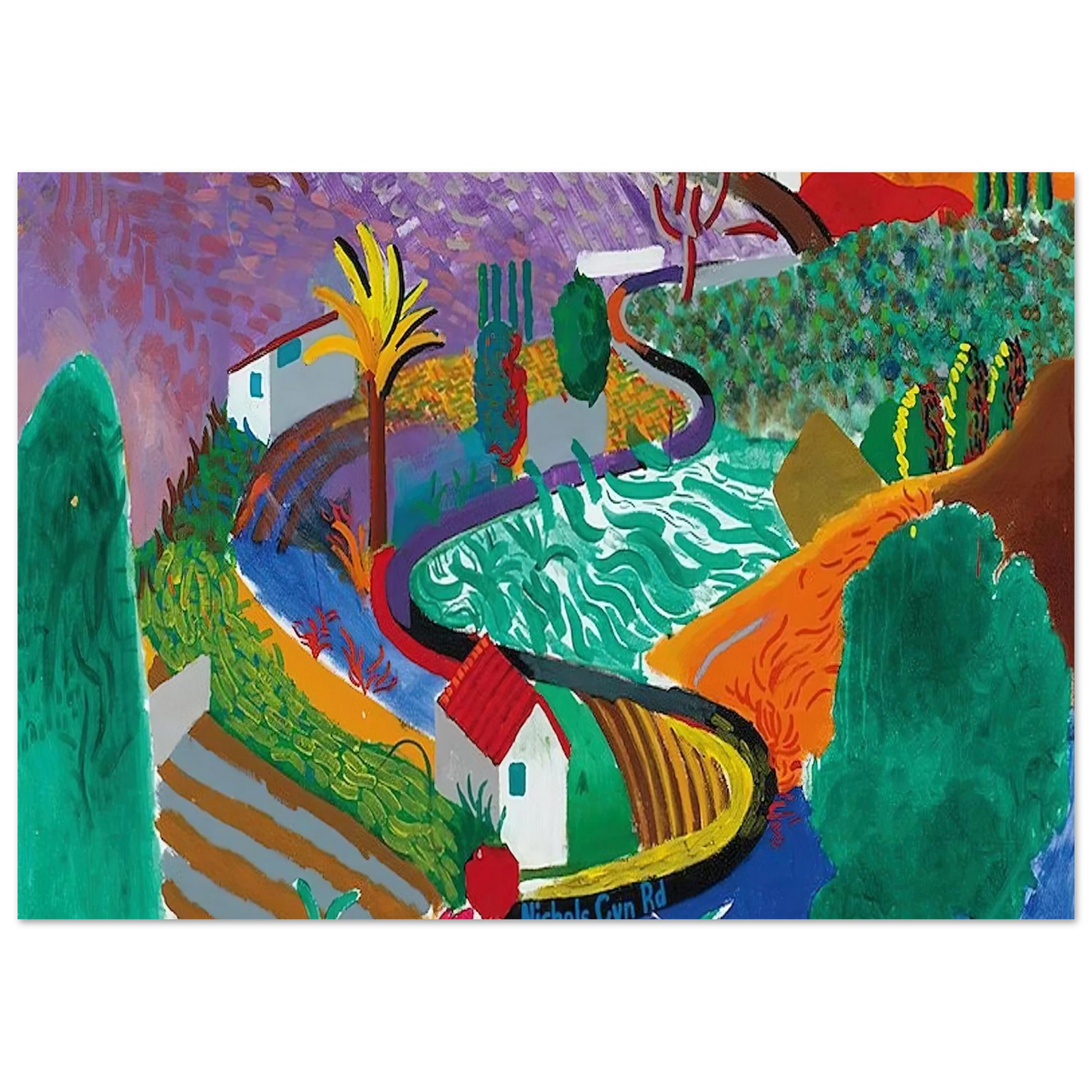 David Hockney - David Hockney Wall art - 21x29.7 cm / 8x12" - Premium Wooden Framed Poster With Fine Art Paper-canvas - Wood frame