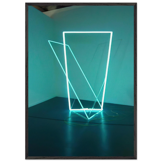 Neon dans lespace - 1963 - Francois Morellet 70x100 cm / 28x40 inches Framed Art Print – Black Wooden Frame