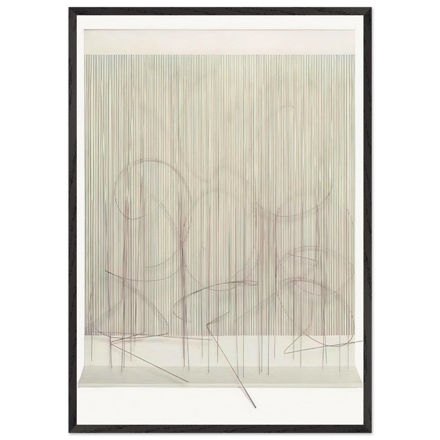 ESCRITURA ROSA PANTA - Jesus Rafael Soto 70x100 cm / 28x40 inches Framed Art Print – Black Wooden Frame