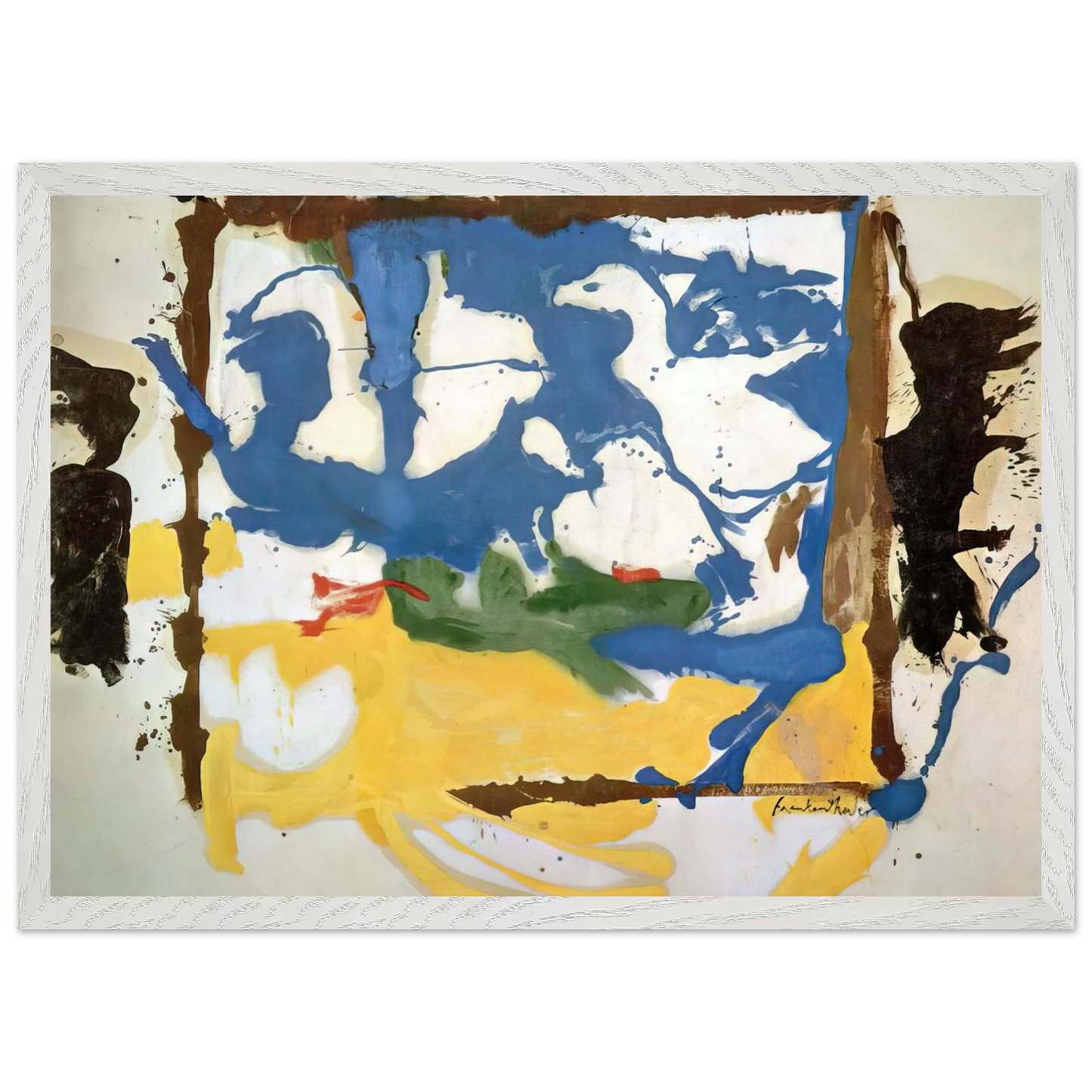 Helen Frankenthaler - Swan Lake #2 - 1961 Wall art - A2 (42 x 59.4  cm) - Premium Wooden Framed Poster With Fine Art Paper-canvas - Wood frame