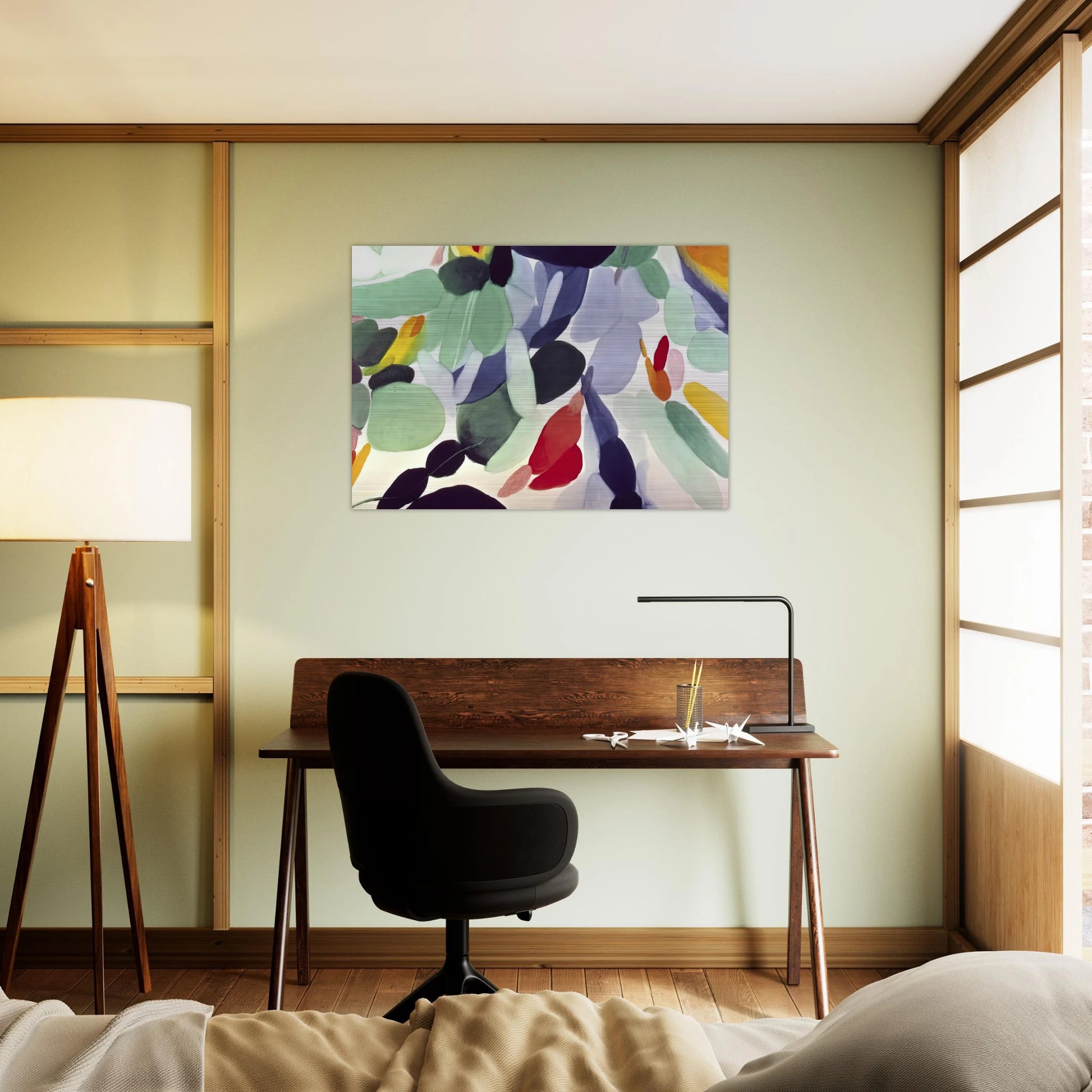 Seven Green Leagues - Alice Baber Brushed Aluminum Print - 70x100 cm / 28x40 inches | Alice Baber Aluminum Print | Alice Baber Prints