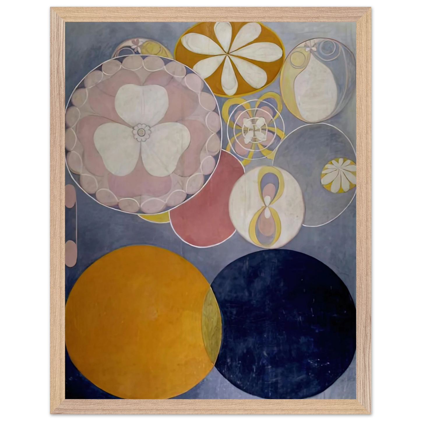 Hilma af Klint - DE TIO ST RSTA N 2 BARNAALDERN 1907 Wall art - A3 (29.7 x 42  cm) - Premium Wooden Framed Poster With Fine Art Paper-canvas - Wood frame