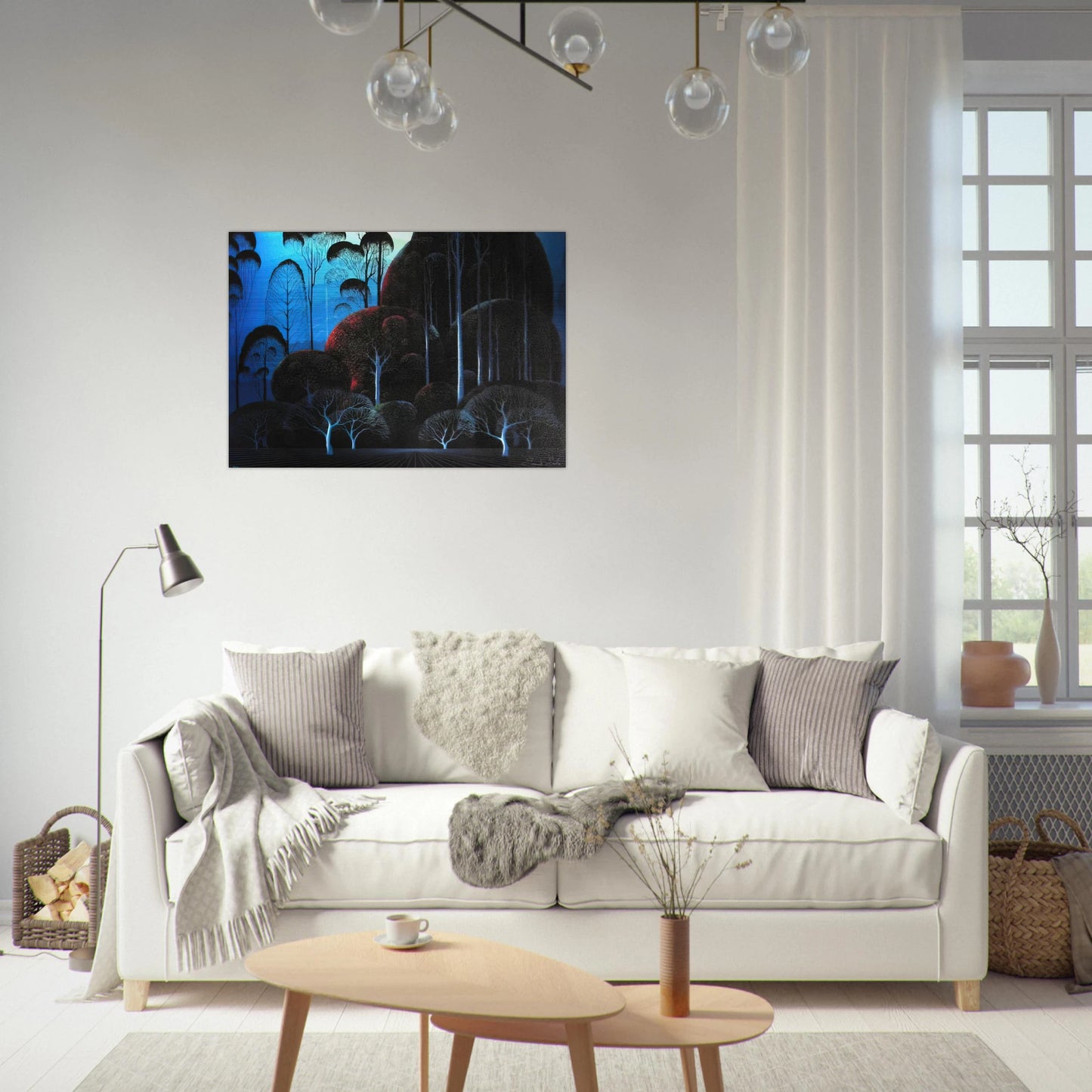 Enchanted Forest - Eyvind Earle Brushed Aluminum Print - 70x100 cm / 28x40 inches | Eyvind Earle Aluminum Print | Eyvind Earle Prints