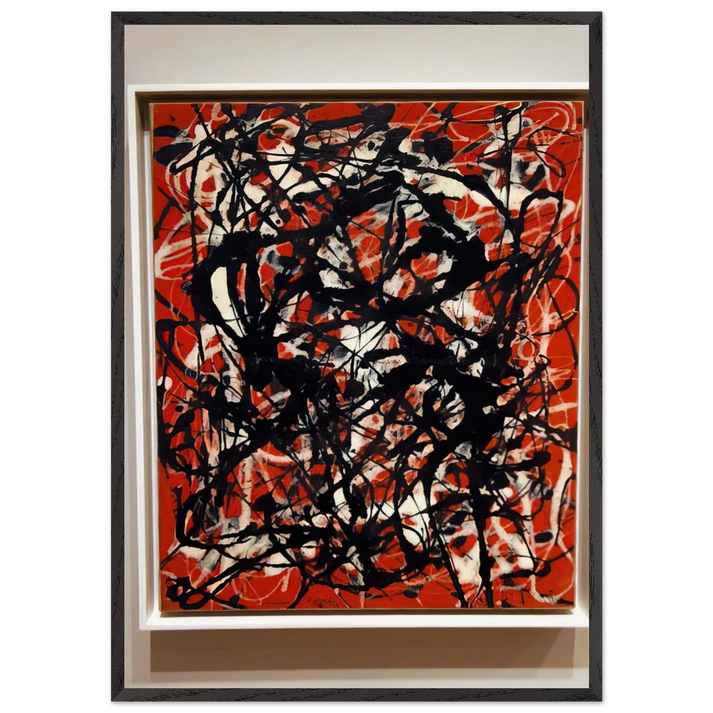 FREE FORM 1946 - Jackson Pollock 70x100 cm / 28x40 inches Framed Art Print – Black Wooden Frame