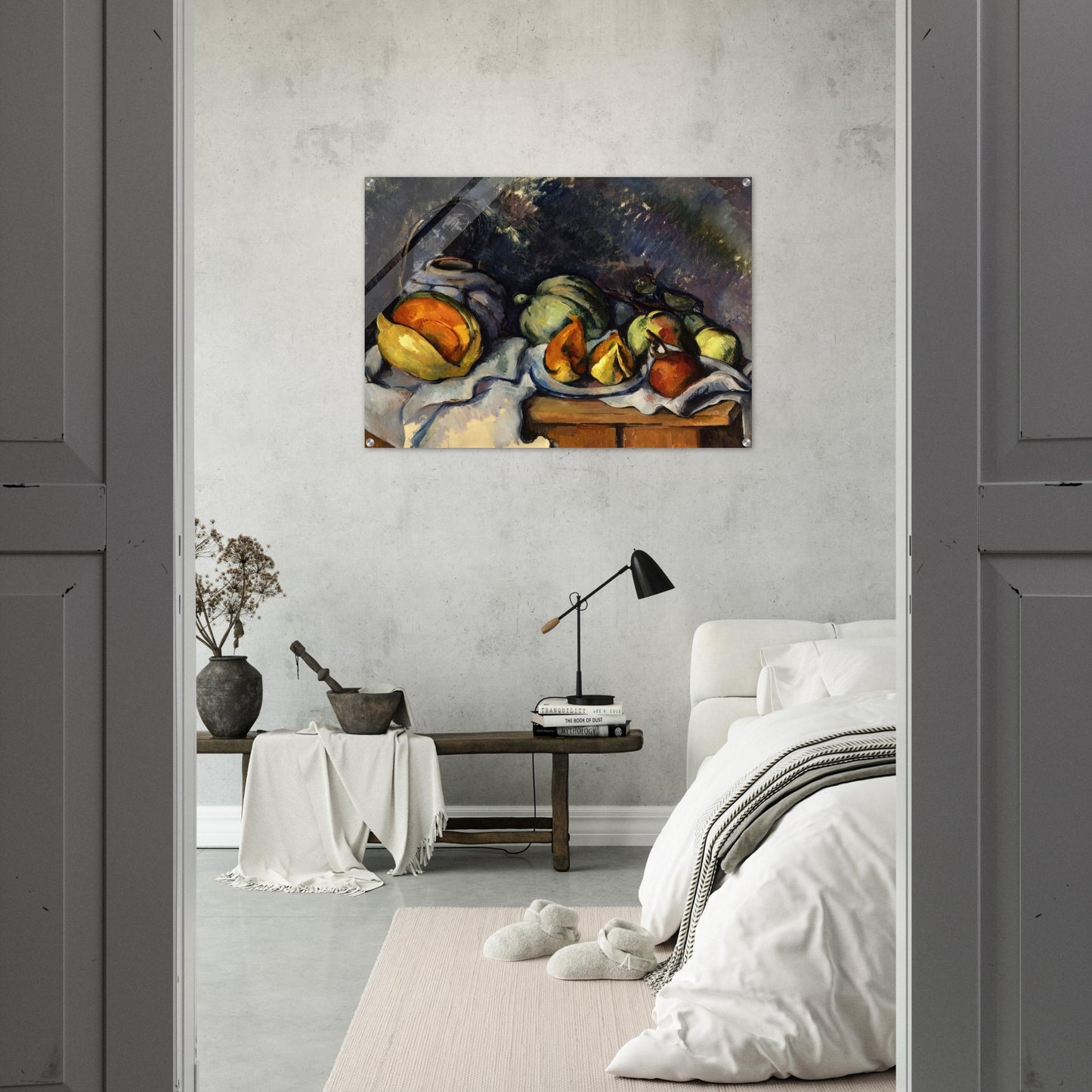 Still Life with Fruit and a Ginger Pot - Paul Cézanne Acrylic Print - 70x100 cm / 28x40″ inches