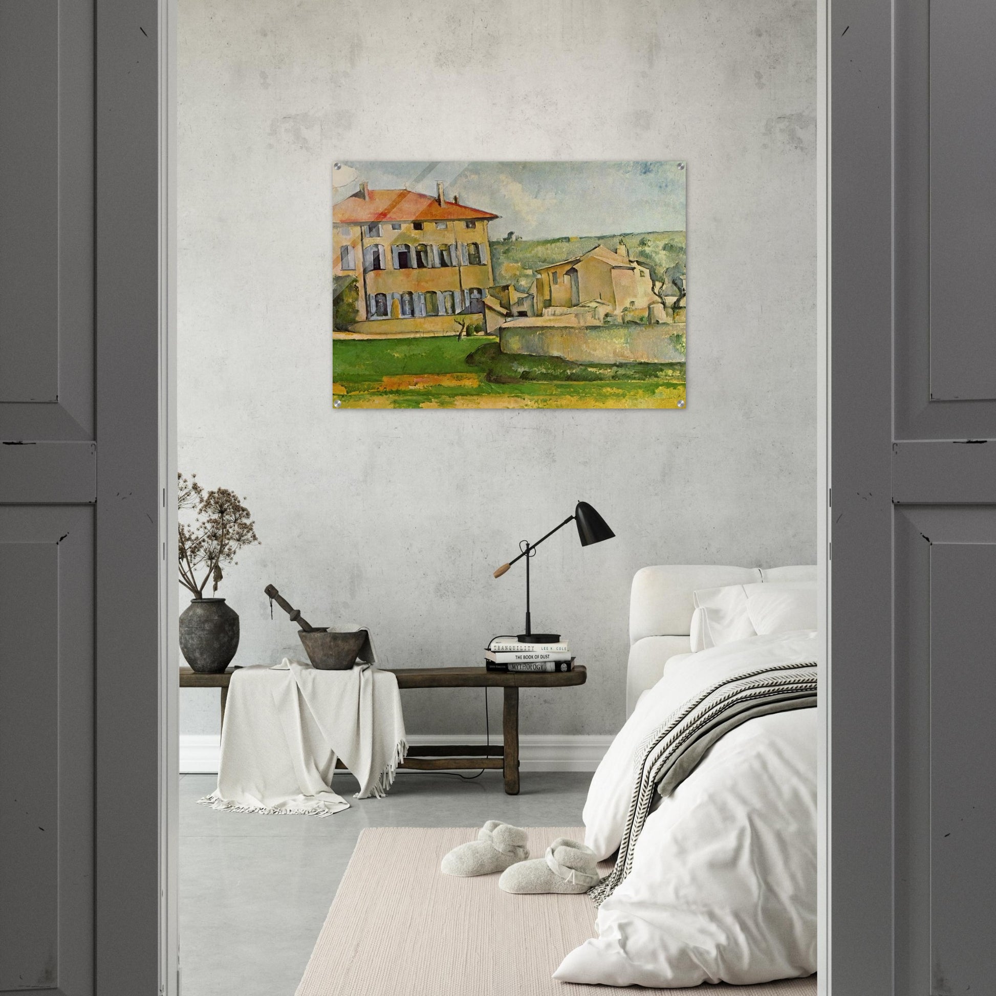 House and Farm at Jas de Bouffan - Paul Cézanne Acrylic Print - 70x100 cm / 28x40″ inches
