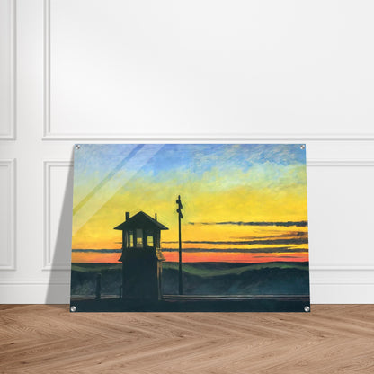 Railroad Sunset - Edward Hopper Acrylic Print - 70x100 cm / 28x40″ inches | Edward Hopper Wall Art | Edward Hopper Prints