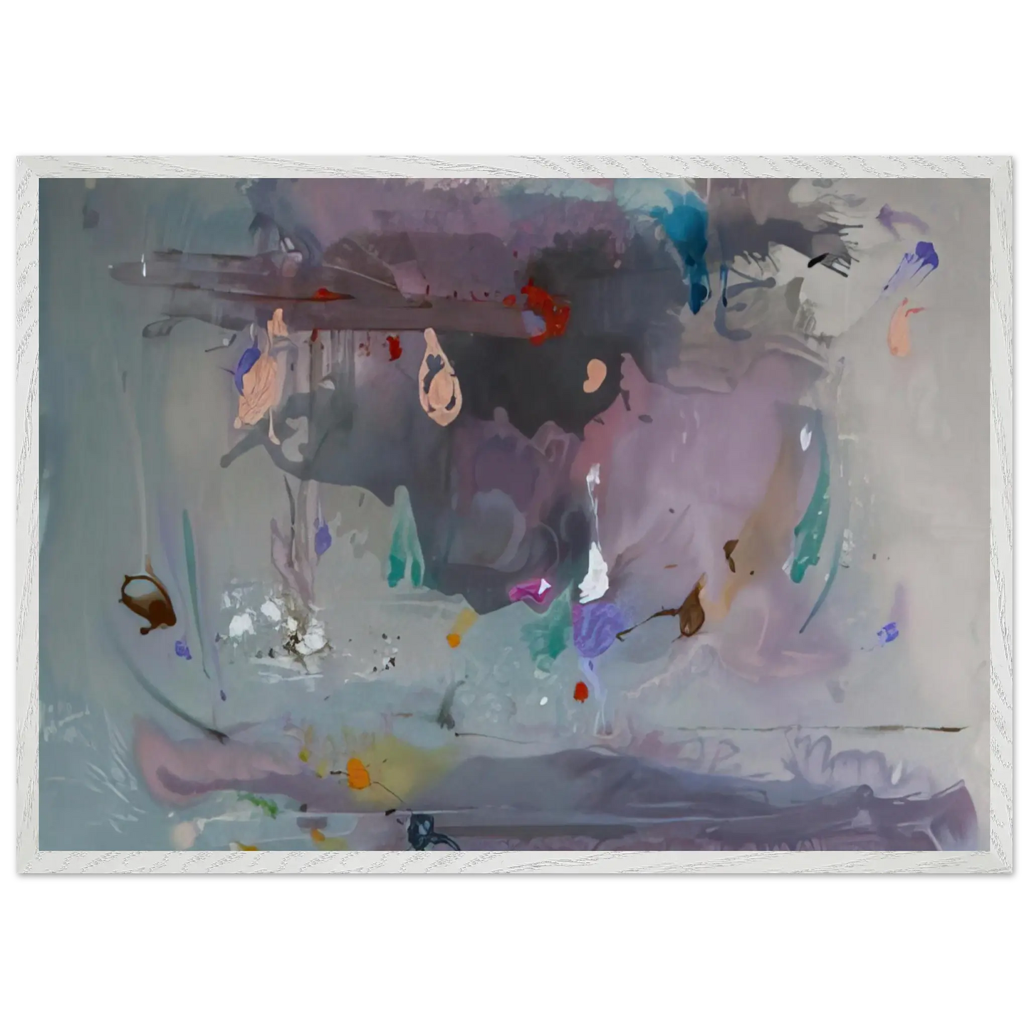 Helen Frankenthaler - Grey Fireworks - 2000 Wall art - 75x100 cm / 30x40 Inches - Fine Art Poster - -