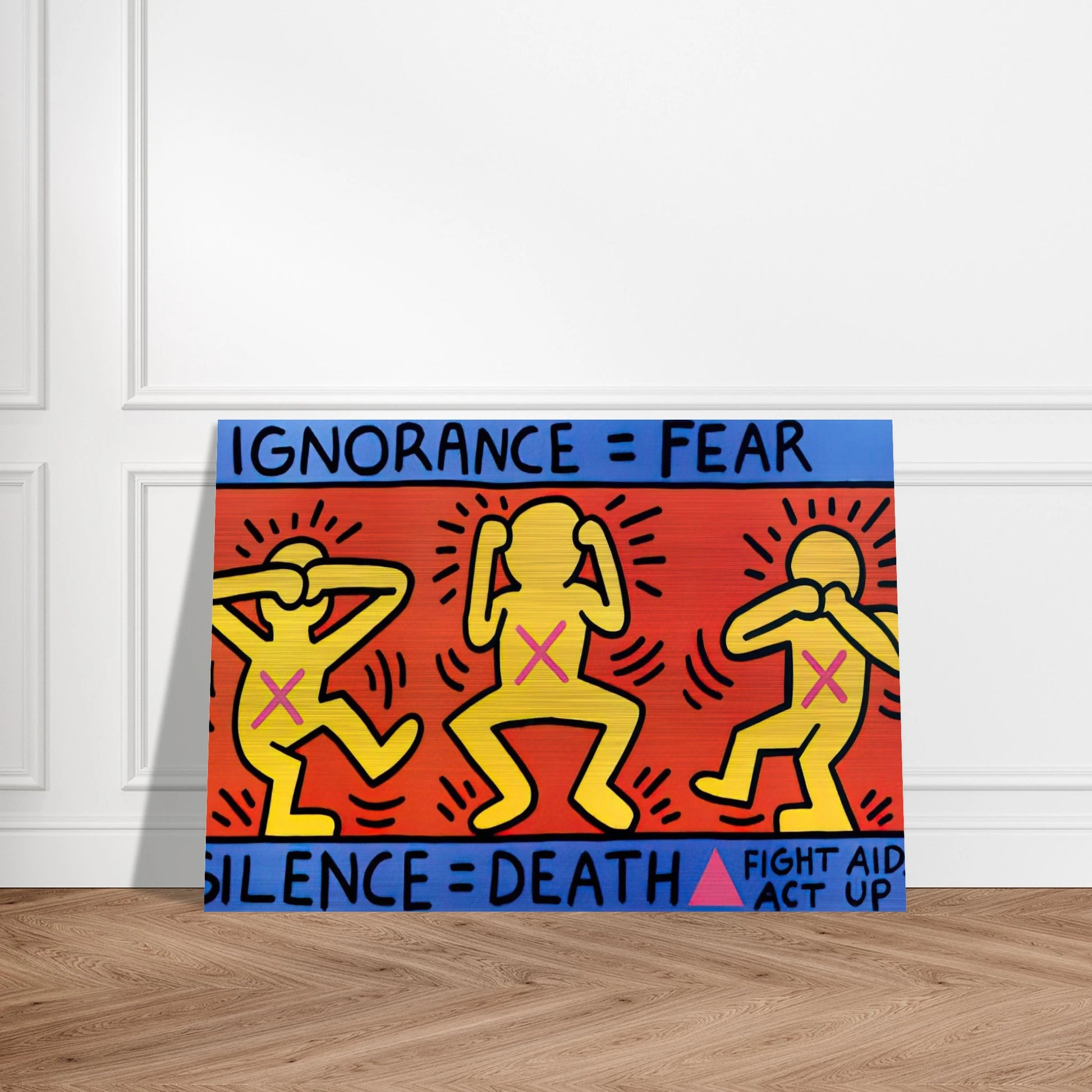 IGNORANCE FEAR 1989 - Keith Haring Brushed Aluminum Print - 70x100 cm / 28x40 inches | Keith Haring Aluminum Print | Keith Haring Prints