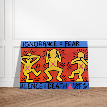 IGNORANCE FEAR 1989 - Keith Haring Brushed Aluminum Print - 70x100 cm / 28x40 inches | Keith Haring Aluminum Print | Keith Haring Prints